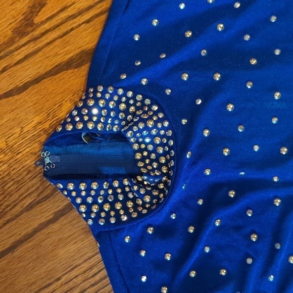 Fashion Nova over My Head sapphire  rhinestone fringe Hem sexy dress NWT. Sz XS - Picture 7 of 10